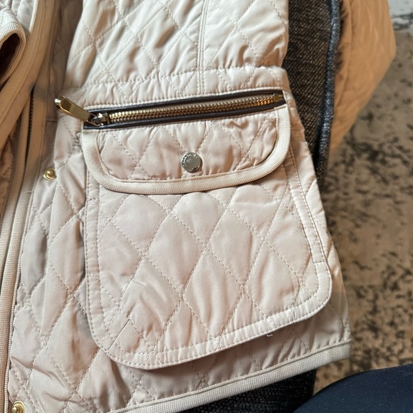 Women's Quilted Jacket - Cream/Beige - Picture 3 of 10